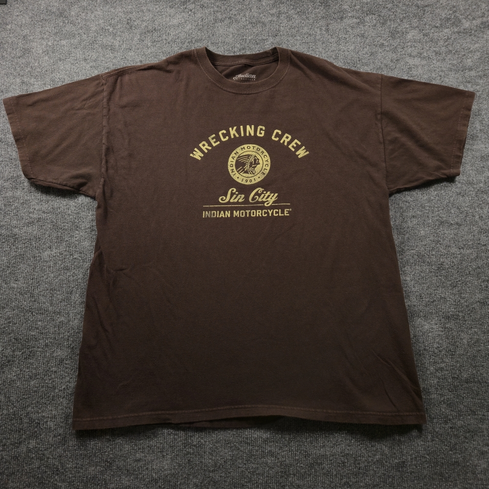 Indian Motorcycle Brown Wrecking Crew Sin City‎ Graphic T-shirt Size Extra Large